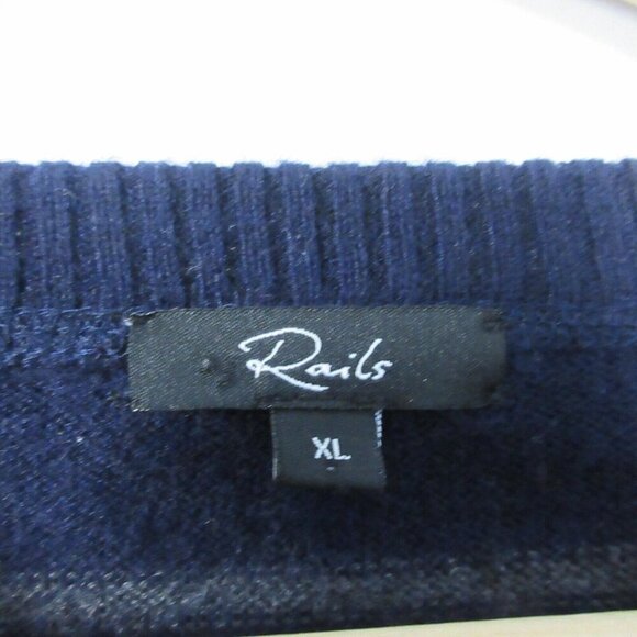 Rails Watkins Men's Pullover Stripe Sweater Wool Blend Navy/Charcoal XL 354 - Picture 3 of 12